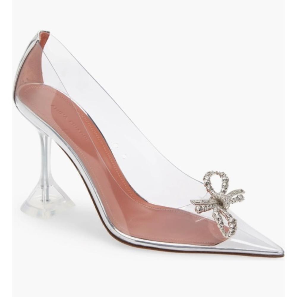 New Amina Muaddi Rosie glass pointed toe pump size 39.5EU